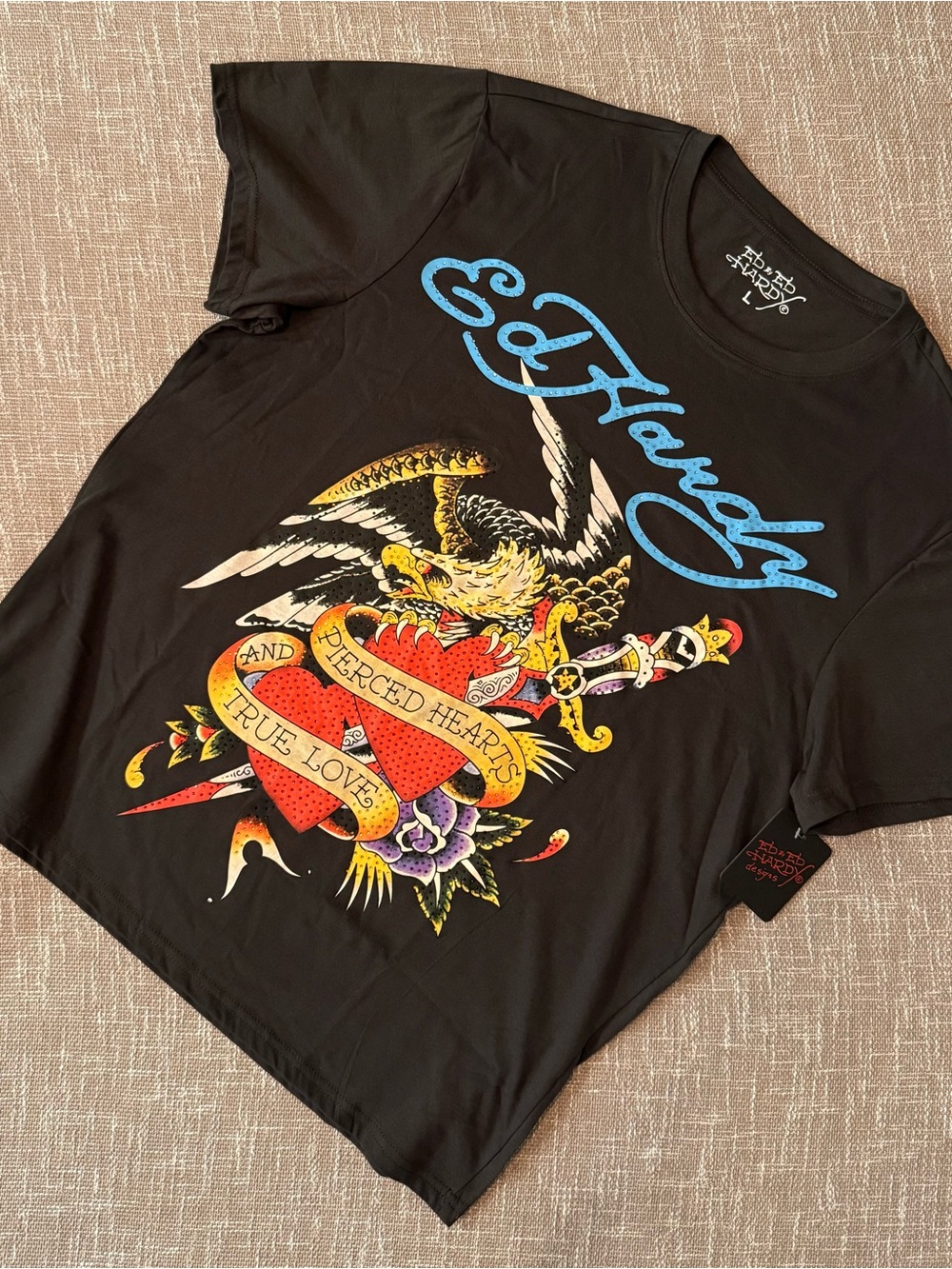 Ed Hardy Black T MENS SZ LARGE BRAND NEW
